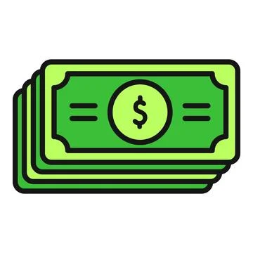 Stack of dollar bills representing money income and banking Stock Illustration