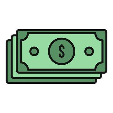 Stack of dollar bills representing wealth and payment Stock Illustration