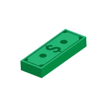 A stack of dollar bills in a simple style on a transparent background Stock-Illustration