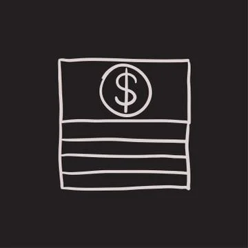 Stack of dollar bills sketch icon Stock Illustration