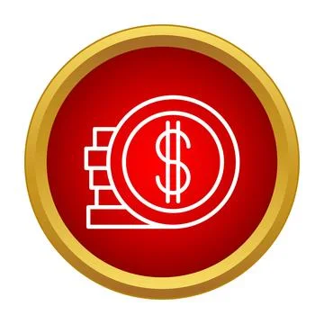 Stack of dollar coins accumulating wealth savings icon Stock Illustration