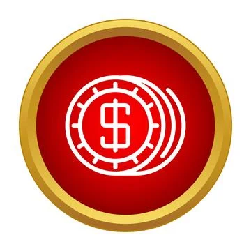 Stack of dollar coins for finance icon Stock Illustration