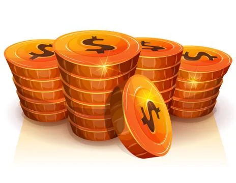 Stack Of Dollar Coins For Game Ui Stock Illustration