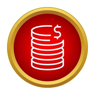 Stack of dollar coins icon illustrating finance concept Stock Illustration