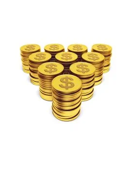 Stack of dollar coins Stock Illustration
