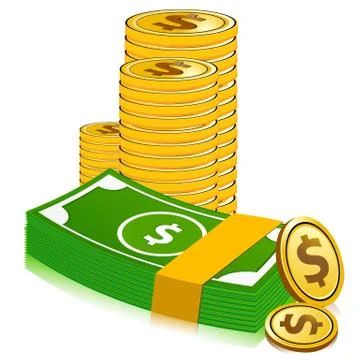 Stack of dollar currency Illustrazione stock