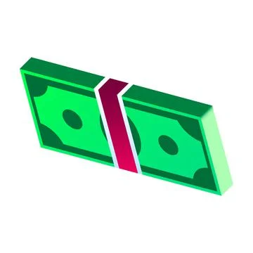 Stack dollar icon, isometric style Stock Illustration