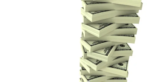 Stack Of Dollar loop ready with alpha channel Stock Footage 909926