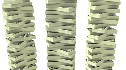 Stack Of Dollar loop ready with alpha channel Stock Footage 909938