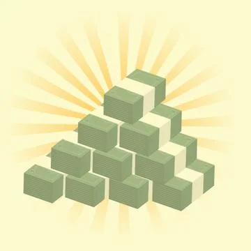 Stack Of Dollar Notes Stock Illustration