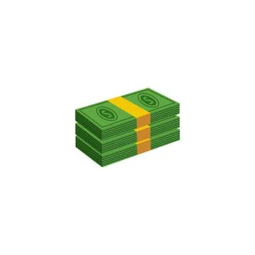Stack of dollar paper banknotes cartoon icon, flat vector illustration isolated. Illustrazione stock