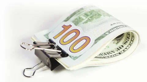 Stack dollars with clip Stock Footage 49227412