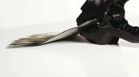 Stack dollars with clip Stock Footage 49389023