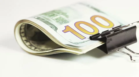 Stack dollars with clip Stock Footage 49514984
