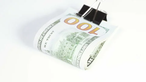 Stack dollars with clip Stock Footage 49711385