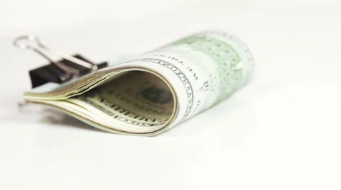 Stack dollars with clip Stock Footage 49748572