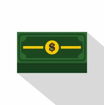 Stack of dollars icon, flat style Illustrazione stock