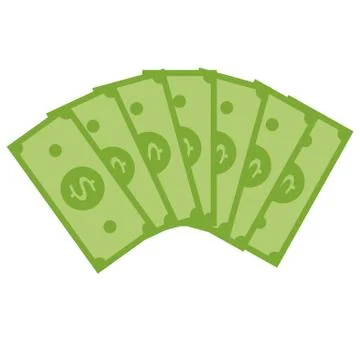 Stack of dollars icon on white background.  cash symbol. money sign. Stock Illustration