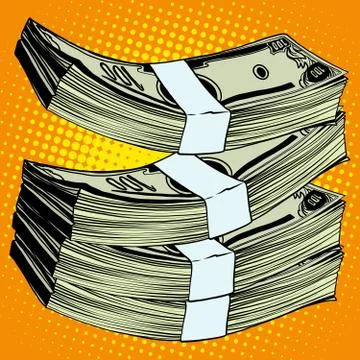 Stack of dollars money banknote Illustrazione stock