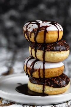 A stack of donuts Stock Photos