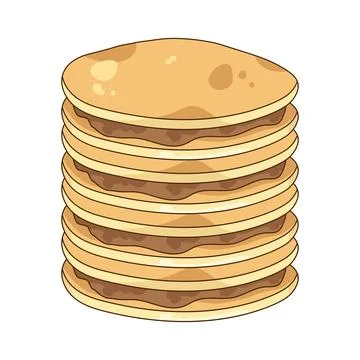 Stack of dorayaki with filling 스톡 일러스트