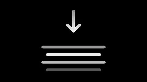 Stack Download Icon Animation on Black Background, Download Arrow with Laye.. Stock Illustration