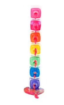 Stack of dripping nail polish Stock Photos