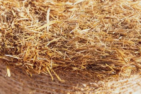 Stack of dry hay as an abstract background 스톡 사진