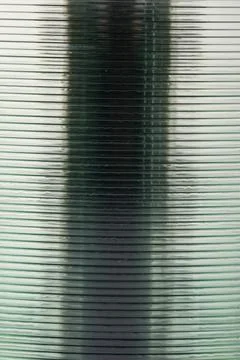 Stack Of DVDs Against A White Background In A Studio Environment Foto stock