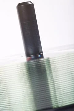 Stack Of DVDs Against A White Background In A Studio Environment Stock Photos