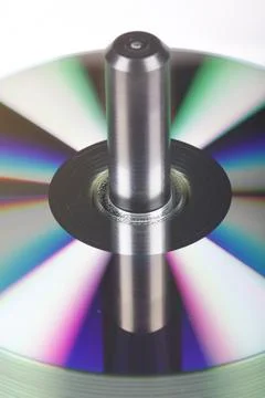 Stack Of DVDs Against A White Background In A Studio Environment Stock Photos