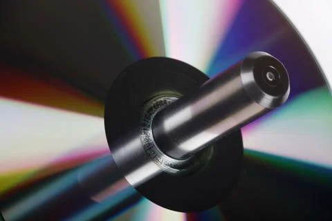 Stack Of DVDs Against A White Background In A Studio Environment 写真素材