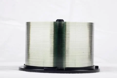 Stack Of DVDs Against A White Background In A Studio Environment Stock Photos