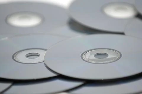 Stack of DVDs, CDs, or Blu-Rays Foto stock