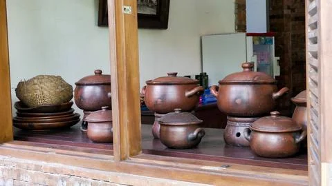 Stack of earthenware Stock Photos