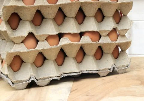 Stack of eggs Stock Photos
