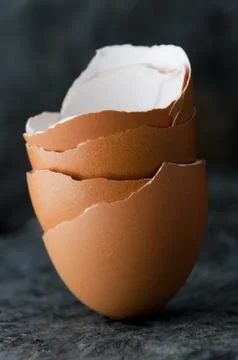 Stack of eggshells Stock Photos