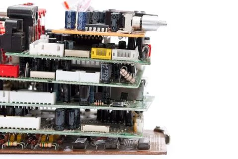 Stack of electronic plate Stock Photos