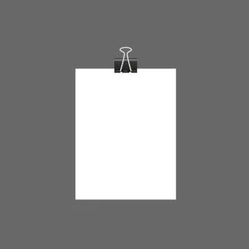 Stack of empty A 4 paper sheets with paper clip eps 10 Illustrazione stock