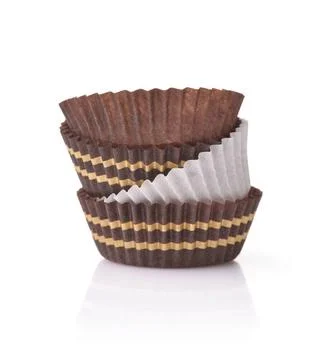 Stack of empty candy paper cups Stack of empty candy paper cups isolated o... Stock Photos