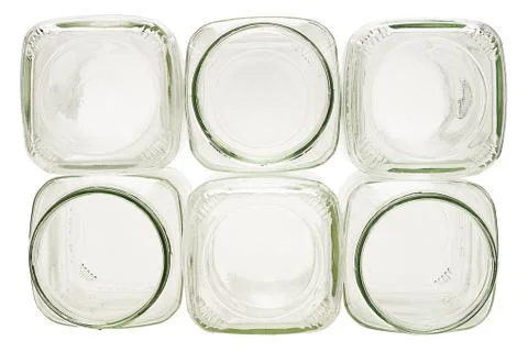 Stack of empty glass containers Stock Photos
