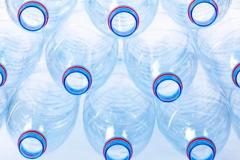 Stack of empty plastic water bottles Stock Photos