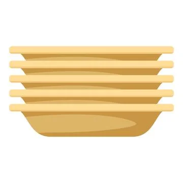 Stack of empty round plates for serving food Stock Illustration