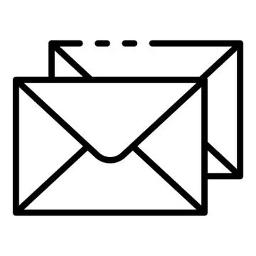Stack envelope icon, outline style Stock Illustration