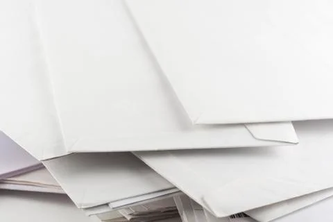 Stack of envelopes close up Foto stock
