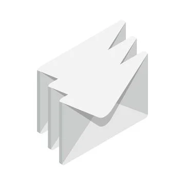 Stack of envelopes icon, isometric 3d style Stock Illustration