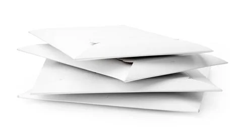 Stack of envelopes on white background Foto stock