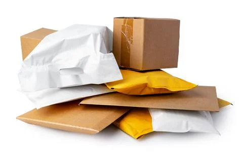 Stack of envelopes on white background 写真素材