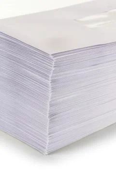 Stack of envelopes on white Stock Photos
