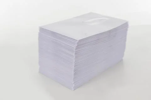 Stack of envelopes on white Stock Photos